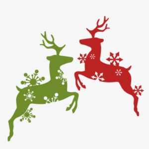 Reindeer Snowflake Flourish Set Svg Scrapbook Cut File - Red And Green Snowflakes