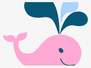 Whale Clipart Water Spout - Blue And Pink Whale