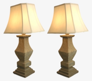 1920s French Shabby Chic Pair Of Baluster Wooden Lamps - Shabby Chic