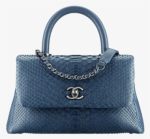 Chanel Blue Python Mini Coco Handle Bag - Coco Mini Top Handle Bag Chanel