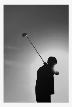 Silhouette Of A Man Swinging A Golf Club Poster • Pixers® - Standing