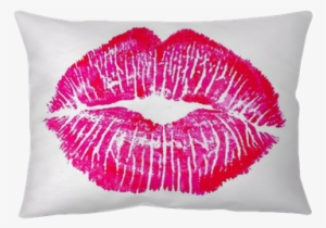 Kiss Lips Lip Print Pink Red Mouth Throw Pillow • Pixers® - Wallmonkeys Wall Decals Wallmonkeys Kiss Lips Lip Print