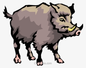 Wild Boar Royalty Free Vector Clip Art Illustration - Transparent Wild Boar Clipart