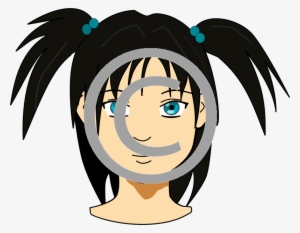 Girl With Pigtails - Girl Face Clipart