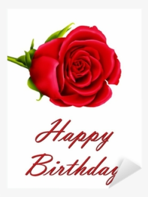 Birthday Card With A Single Red Rose Sticker • Pixers® - Birthday Flowers Single Red Roses