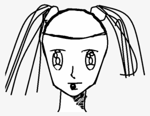 Face Of Girl With Pigtails Coloring Page - Coloring Book