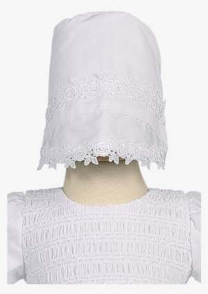 Cotton Christening Gown, Smocked W Venise Lace Trim - Crochet