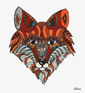 Fox Face In Canvas Print With Floating Frame - Printing