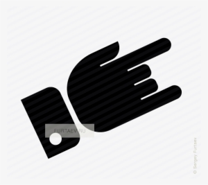 Vector Icon Of Hand With Raised Index And Little Fingers - Hand