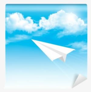 Paper Airplane In The Sky With Clouds - Paper Plane
