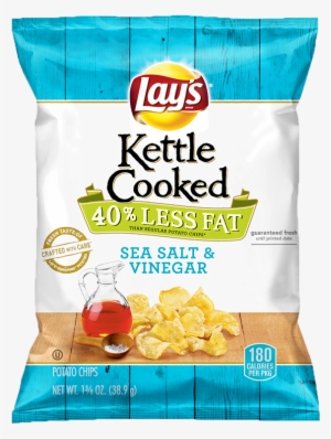 Lay's® Kettle Cooked 40% Less Fat Sea Salt & Vinegar - Lay's Kettle Cooked Potato Chips, Mesquite Bbq - 8