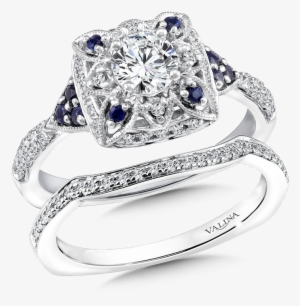 Valina Diamond And Blue Sapphire Engagement Ring Mounting - Valina Engagement Ring Mounting | Size: 6.50