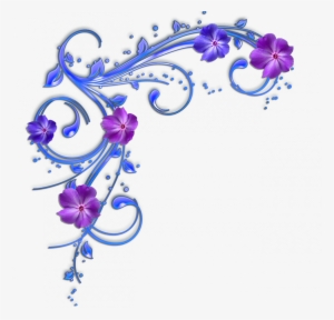 Flowers Borders Clipart Divider - Blue And Purple Flowers Png
