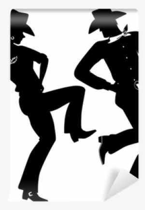 Silhouette Of A Cowboy And Cowgirl Dancing Country-western - Cowboy Dancing Vector