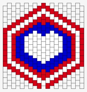 Heart Shaped Captain America Shield Kandi Mask - Kandi Mask Patterns