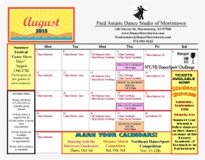 Click Here To Check Out Our Studio Schedule And Mark - August Holidays