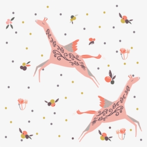 Flying Giraffe Fabric - Textile