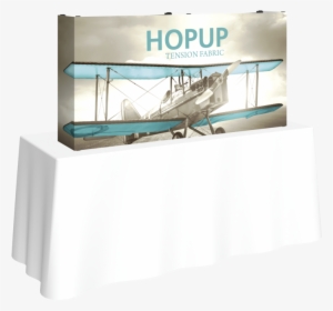Hopup 5ft Straight Tabletop Tension Fabric Display - 10ft Hop Up Back Wall Display (4x3)