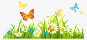 Grass With Flower Clipart Png