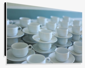 stacked tea cups canvas print - tea