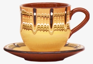 Pottery Tea Cup With Saucer - Saucer