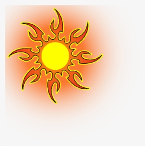 Yellow Tribal Sun Tattoo Design - Design