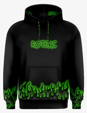 Image Of Rotsac Green Flame Hoodie - Hoodie