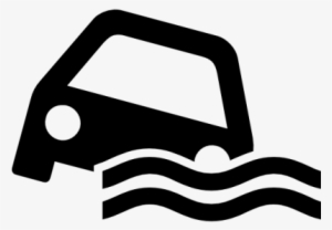 Flood Risk Transport Icons Png Png Images - Car In Flood Icon
