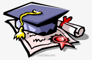 Diploma With Graduate's Cap Royalty Free Vector Clip - Graduation Symbols