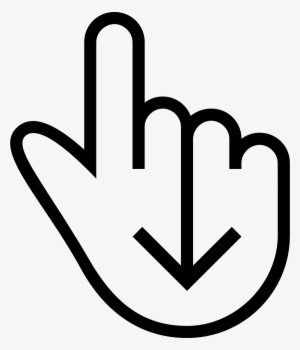 One Finger Swipe Down Gesture Of Hand Outline Symbol - Pull Down Gesture Icon