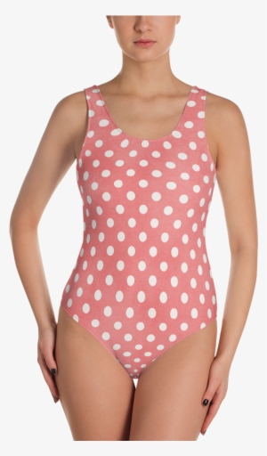 Vintage Red With Dots One-piece Swimsuit - One-piece Swimsuit