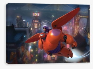 Hiro Baymax Flying Over City - Disney Marvel Big Hero 6. Silver Necklace