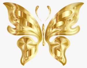 Butterfly Gold Light Insect - Transparent Background Gold Butterfly Png