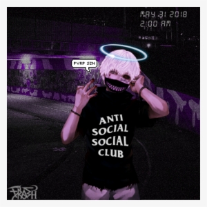 126 2 Anti Social Social Club Aesthetic Transparent Png 600x600 Free Download On Nicepng - roblox social club