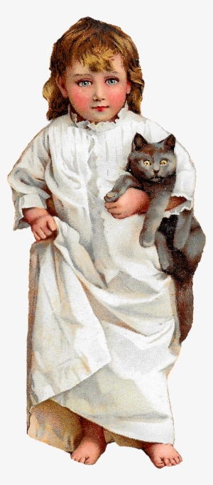 Digital Girl Holding Cat Image Download - Giclée-druck: Humphrey's Girl With Cat, 1894, 61x46cm.