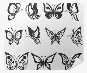Vector Set Black And White Butterflies Poster • Pixers® - Mariposas Dibujos De Perfil