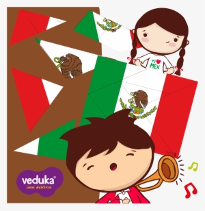 Tangram De Bandera Mexicana - Cartoon