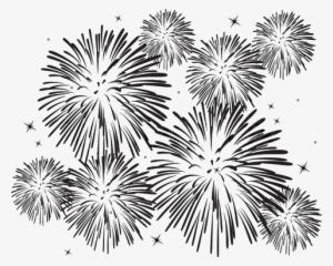 Black And White Fireworks - Fireworks With White Background