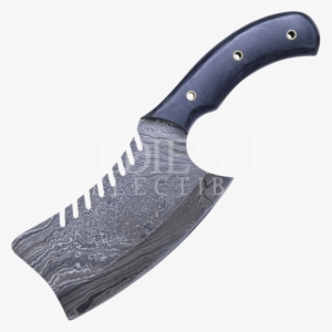 Serrated Damascus Steel Cleaver Knife - Cleaver
