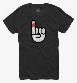 splinter finger on women's black t-shirt $22 - Öcher mäddche