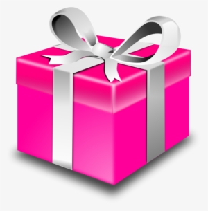 Present Or A Gift Wrapped Box Vector Clip - Pink Gift Box Clipart