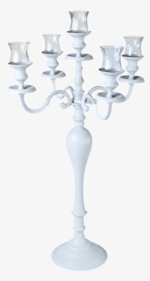 Candelabra 5 Candles Grey H 75 Cm With Candle Holders - Chandelier 5 Feux