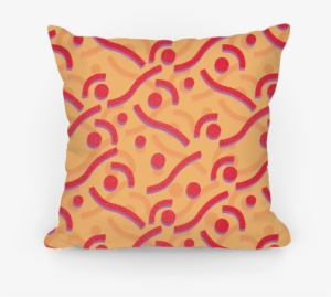 Red And Orange 90's Pattern Pillow - Red