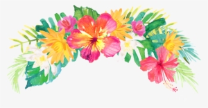 Tropical Summer Palm Flowers Flowercrown Headband Stick - Tropical Flower Crown Png