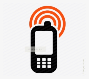 Vector Icon Of Wireless Signal Going From Mobile Phone - Cep Telefon Simgesi Vektörel
