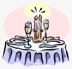 Dinner With Candlelight And Champagne Royalty Free - Candle Light Dinner Clipart