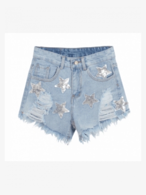 51139 Embellished Denim Shorts - Shorts
