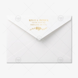 Custom White A7 Economy Envelope With Shiny 18 Kt Gold - Envelope