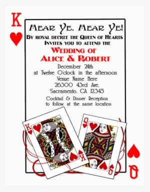 Playing Card King And Queen Of Hearts Wedding Engagement - Illustration