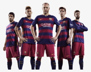 Luis Suarez, Neymar, Andres Iniesta, Lionel Messi & - Messi Neymar Suarez Png